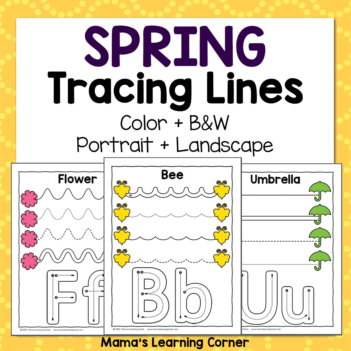 Spring Tracing Worksheets for Preschool - Mamas Learning ...