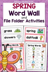 Spring Word Wall and File Folder Activities