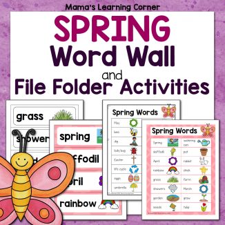 Spring Word Wall and File Folder Activities