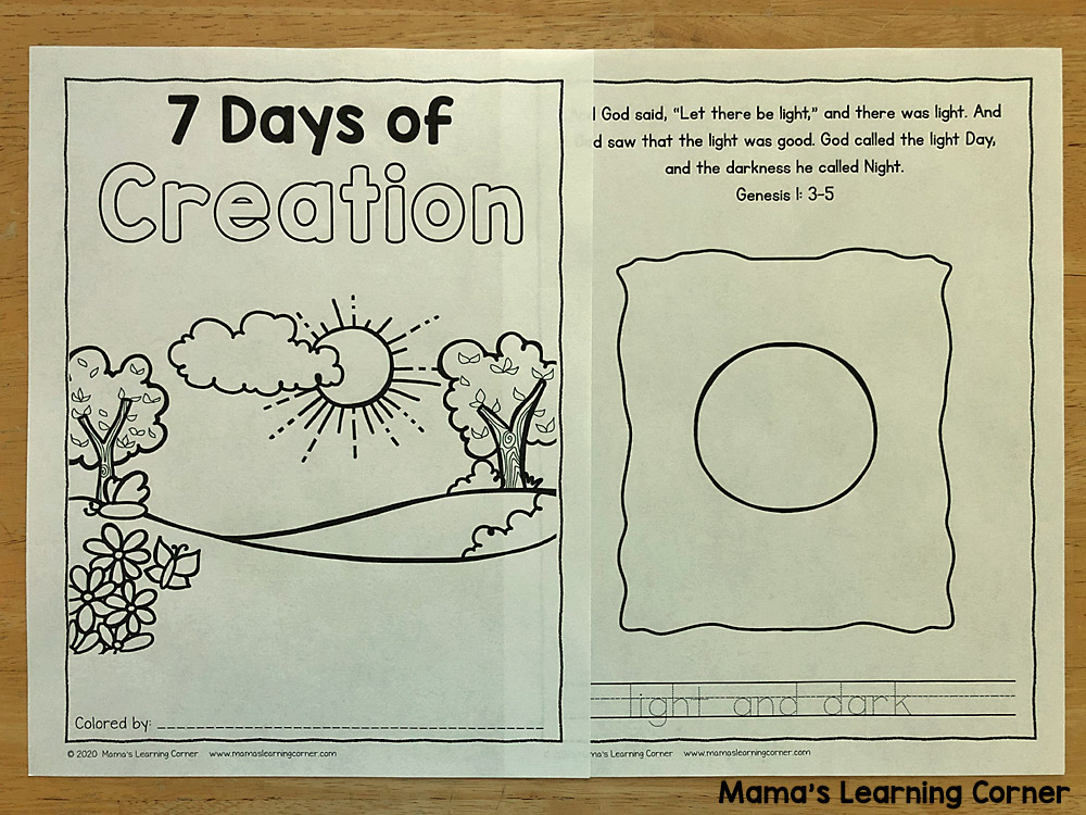 7 Days Of Creation Coloring Pages Mamas Learning Corner