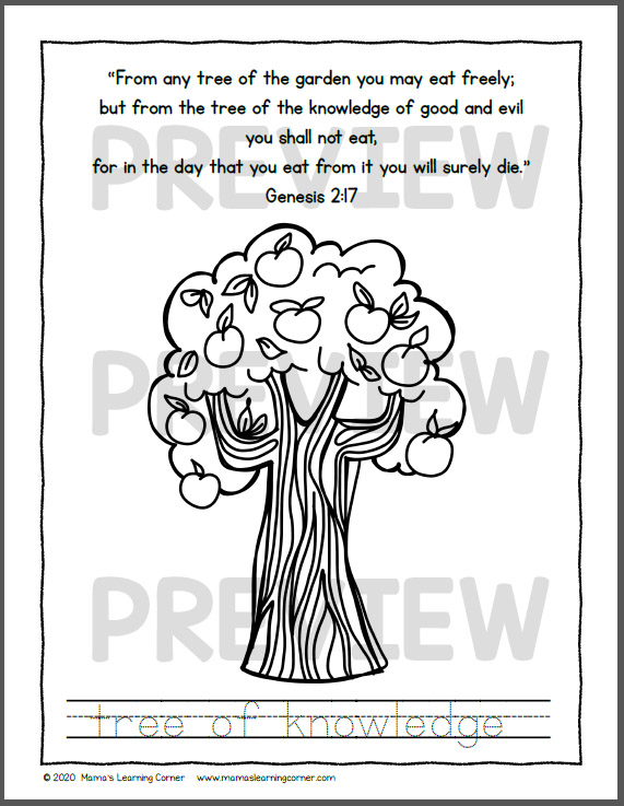 Adam and Eve in the Garden Coloring Pages