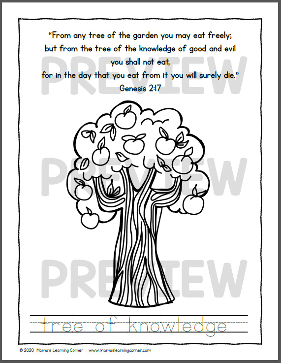 Adam and Eve in the Garden Coloring Pages - Mamas Learning Corner