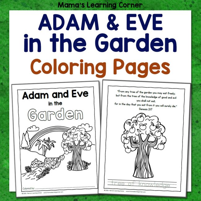 Adam and Eve in the Garden Coloring Pages - Mamas Learning Corner Adam and Eve in the Garden Coloring Pages