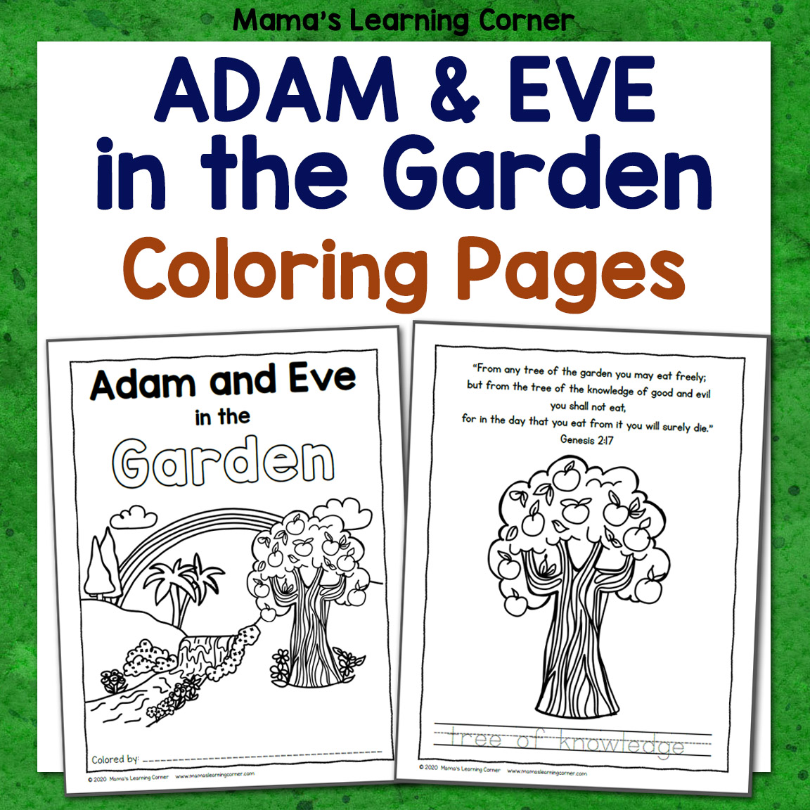 Adam And Eve In The Garden Coloring Pages Mamas Learning Corner