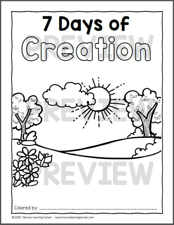 Creation coloring pages