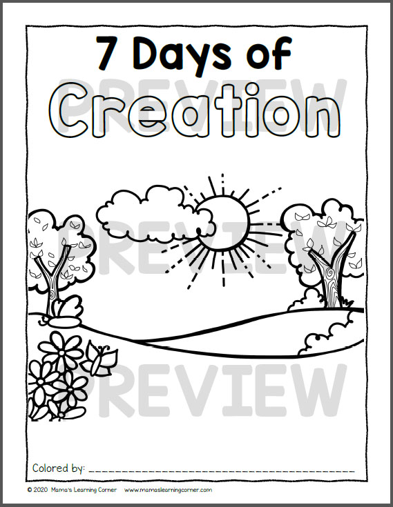 First Day Of Creation Coloring Page