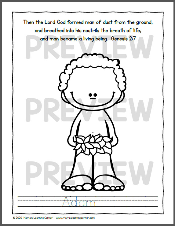 Adam and Eve in the Garden Coloring Pages