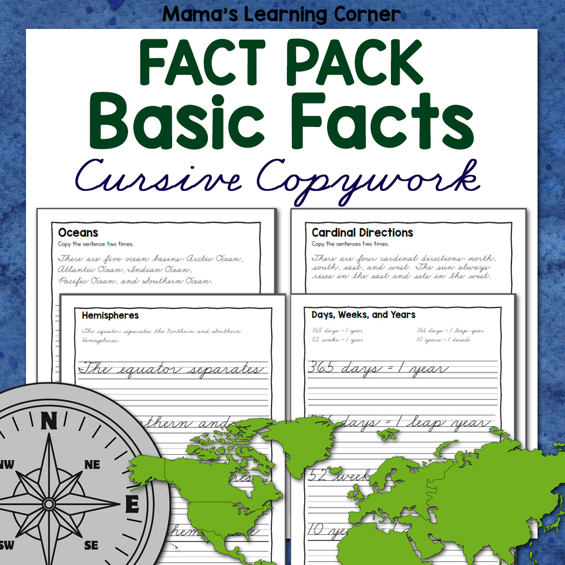 Basics Fact Pack Cursive Copywork