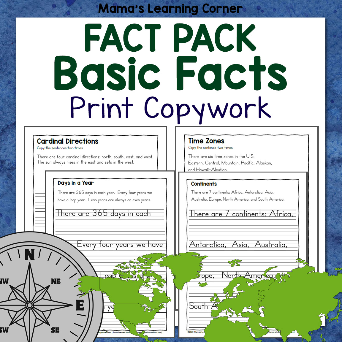 Basics Fact Pack Print Copywork