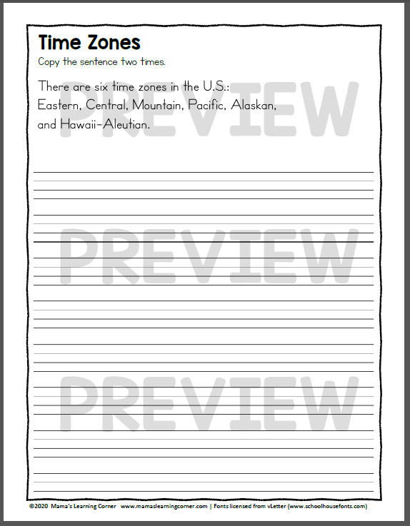 Basics Fact Pack Print Copywork - Mamas Learning Corner Basics Fact Pack Print Copywork