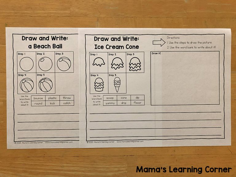 Summer Directed Draw and Write Worksheets - Mamas Learning Corner