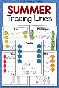 Summer Tracing Worksheets for Preschool