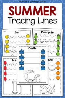 Summer Tracing Worksheets for Preschool - Mamas Learning Corner
