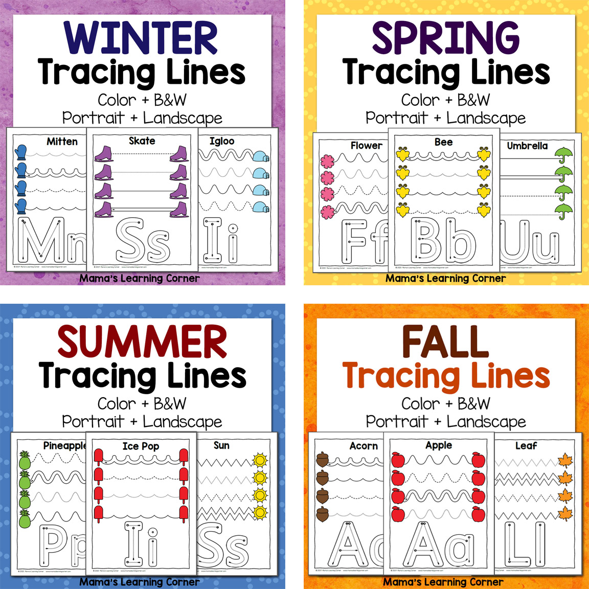 Tracing Line Worksheets for Preschool BUNDLE Mamas Learning Corner