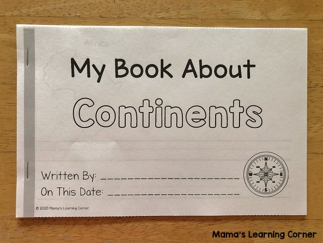 Continents Writing Booklet