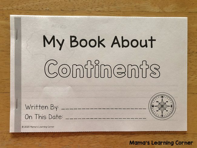 Continents Writing Booklet