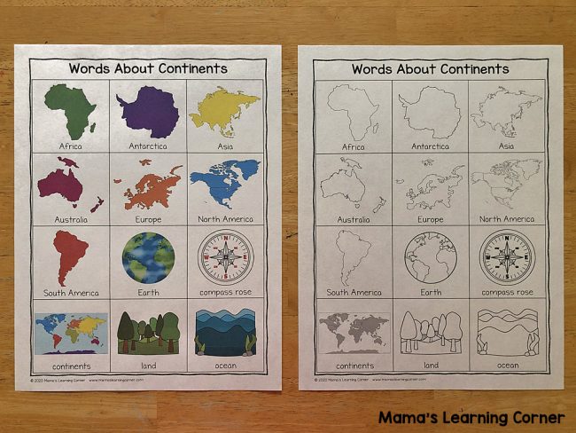 Continents Writing Booklet