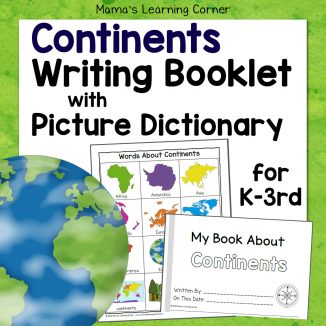 Continents Writing Booklet 8x8