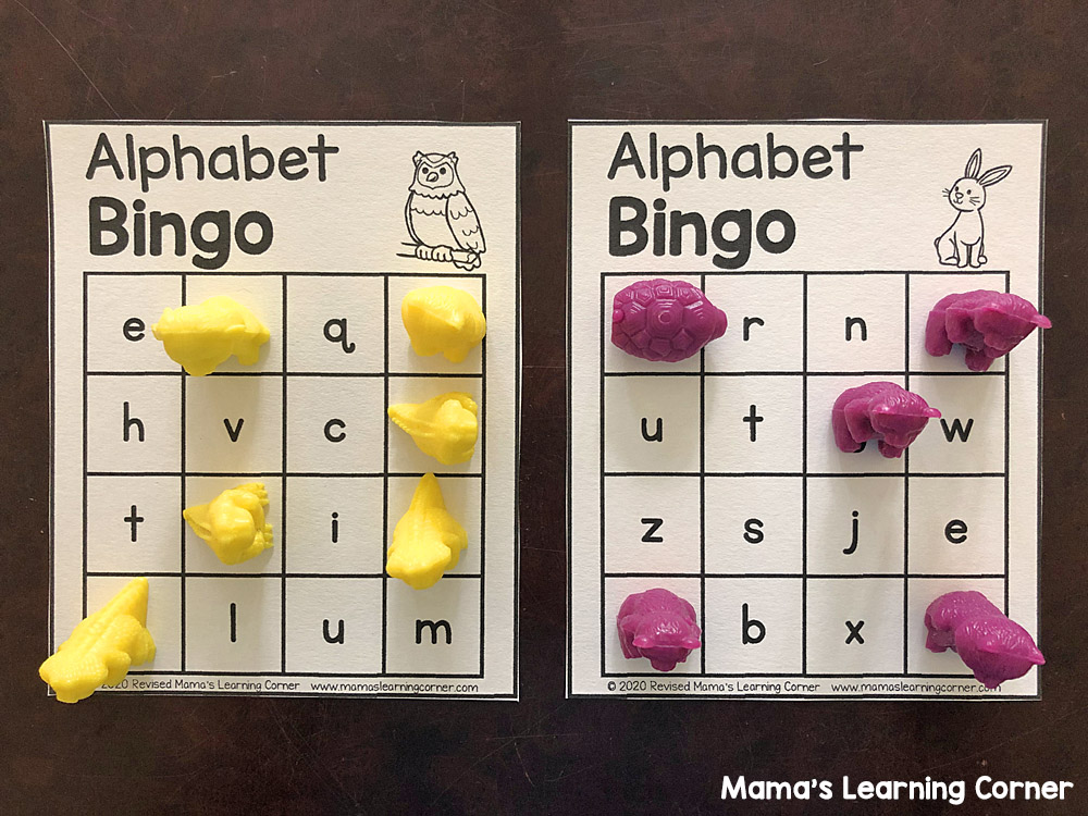 Alphabet Bingo Letter Cards with Counters