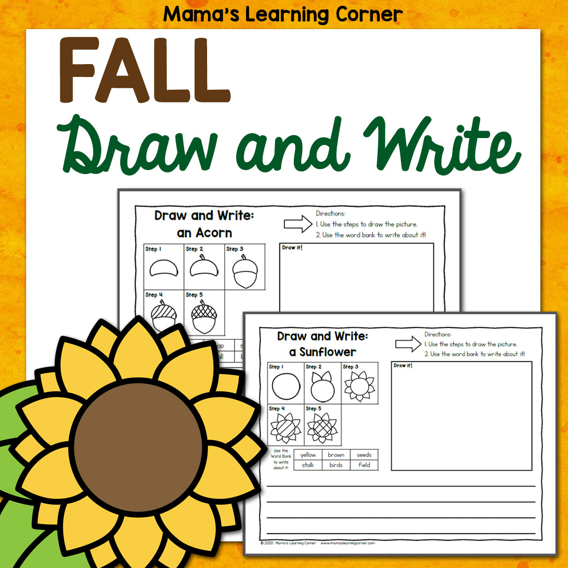 Fall directed draw and write worksheets mamas learning corner