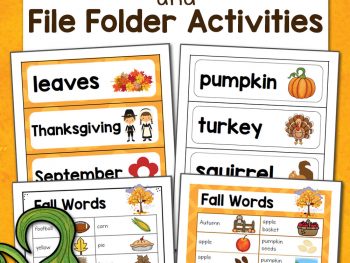 Fall Word Wall and File Folder Activities