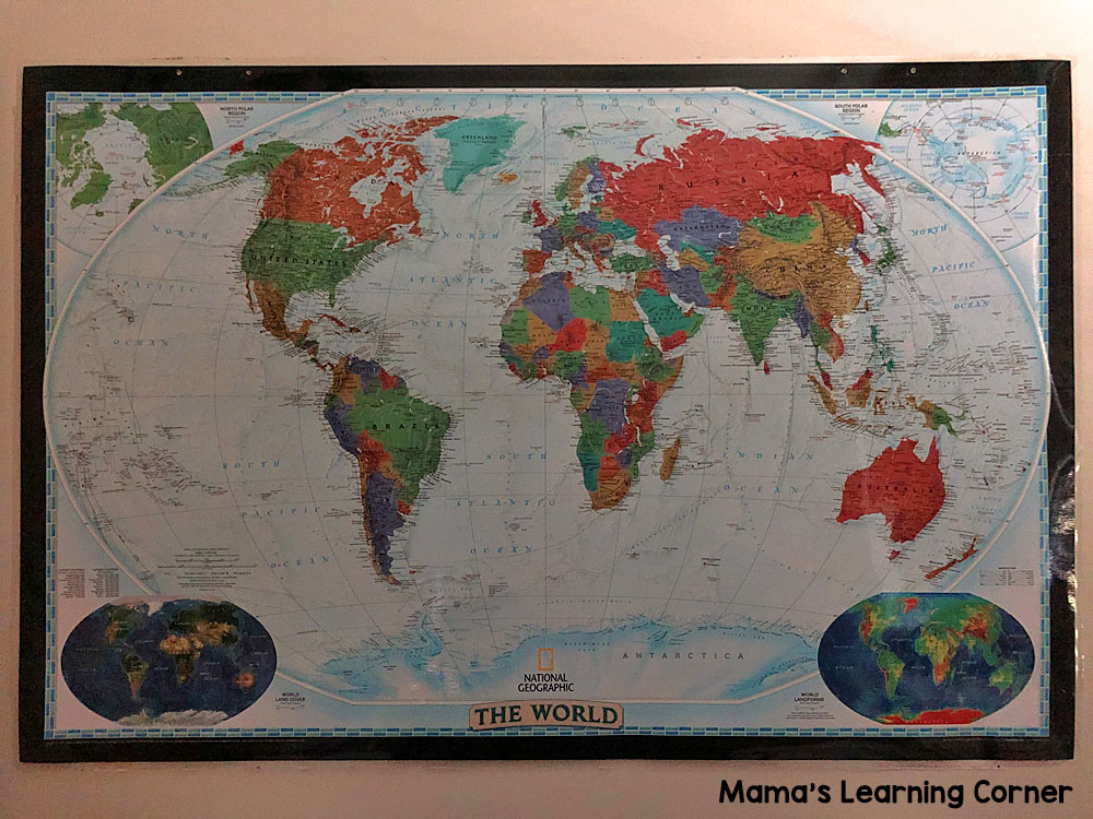 World Map Homeschool Wall