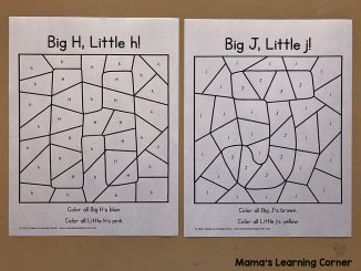 Color by Letter Alphabet Worksheets - Mamas Learning Corner