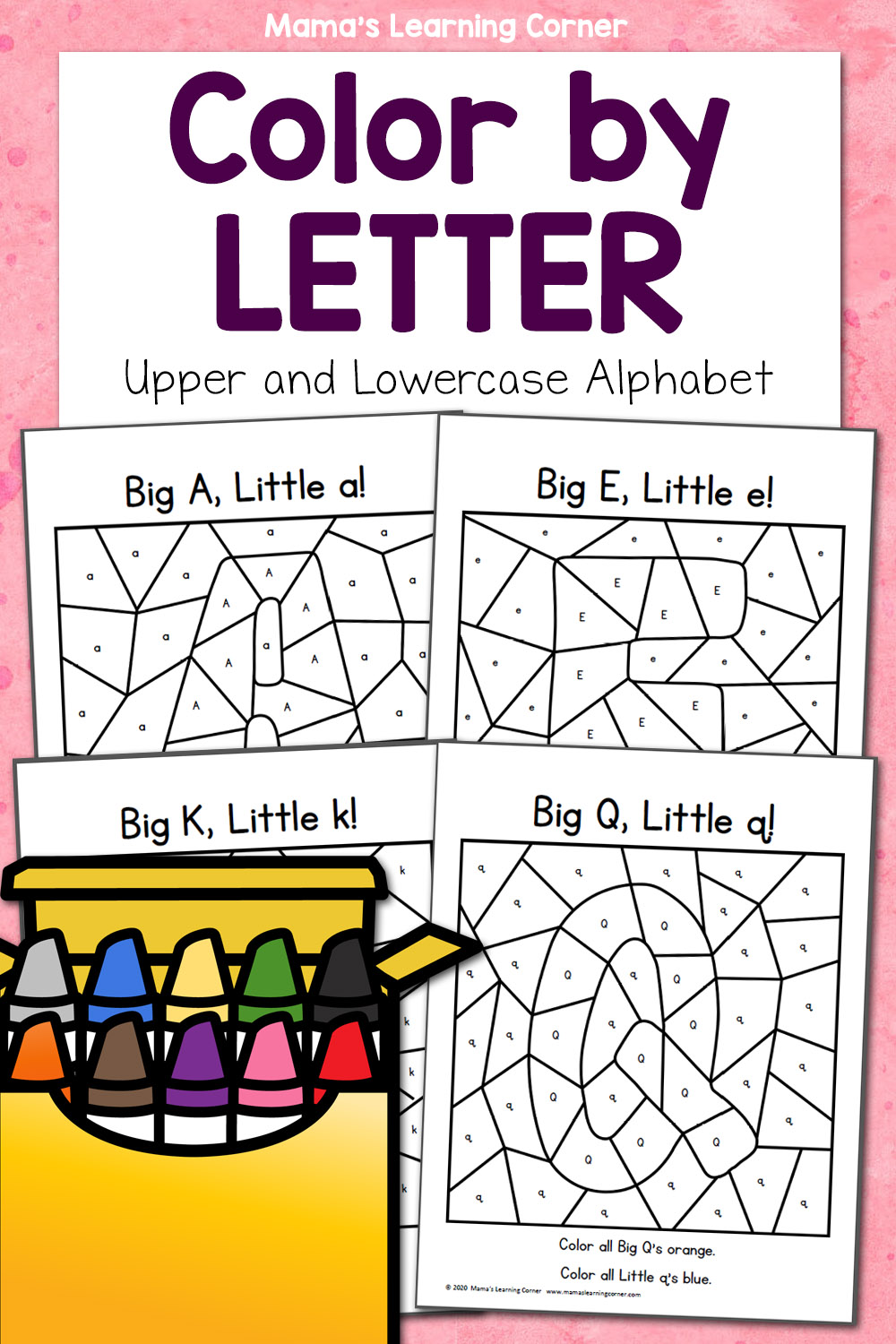 Color By Capital Letter Spring Preschool Worksheets Showers Flowers 