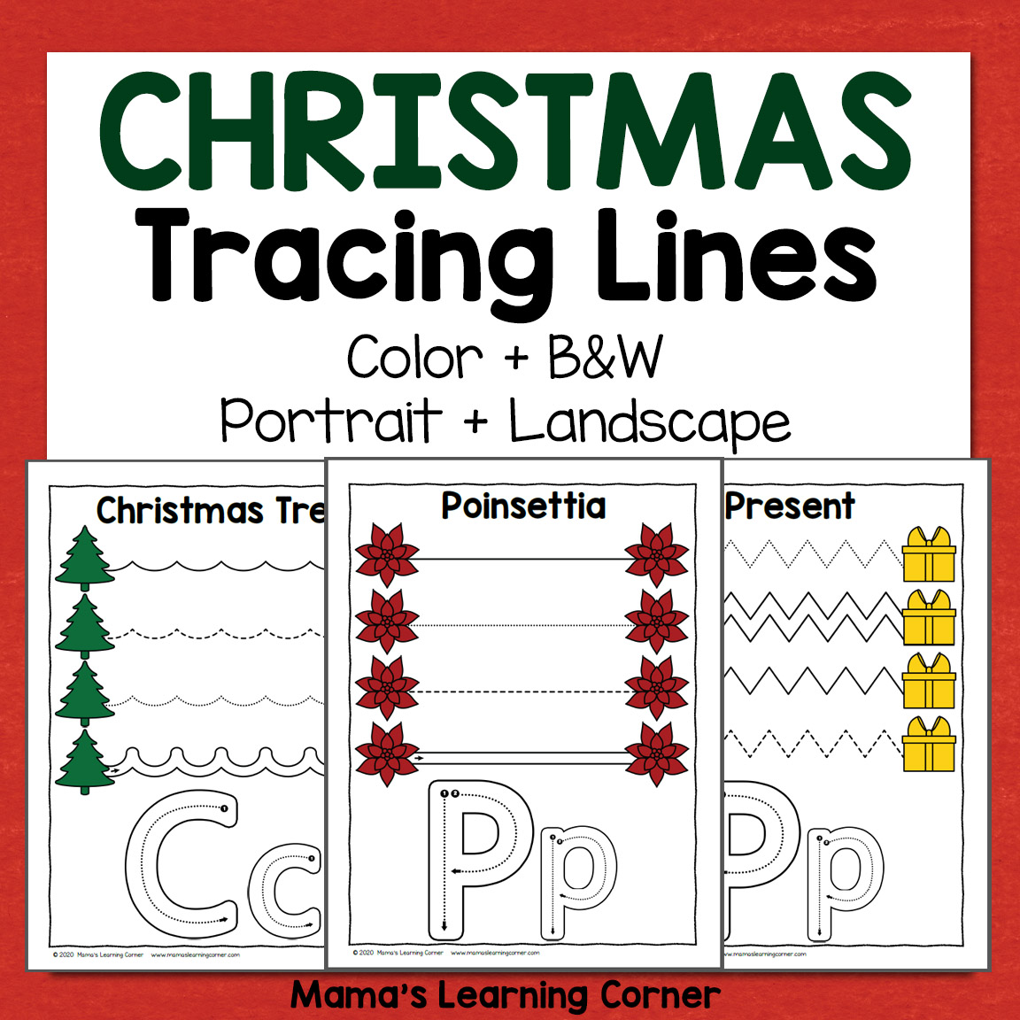 christmas tracing worksheets for preschool mamas learning corner