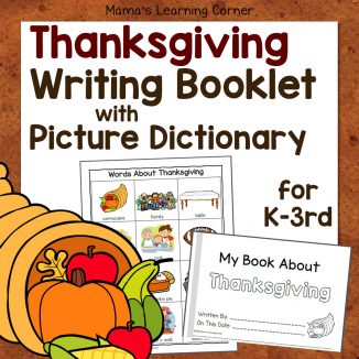 Thanksgiving Writing Booklet with Picture Dictionary