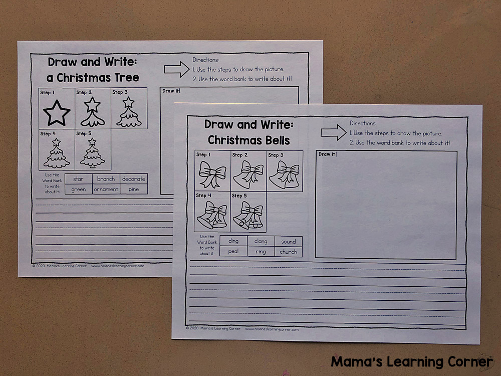 Christmas Directed Draw and Write Worksheets