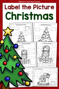 Christmas Label the Picture Worksheets