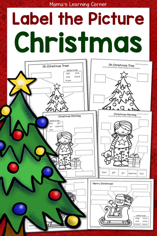 Christmas Label the Picture Worksheets - Mamas Learning Corner Christmas Label the Picture Worksheets