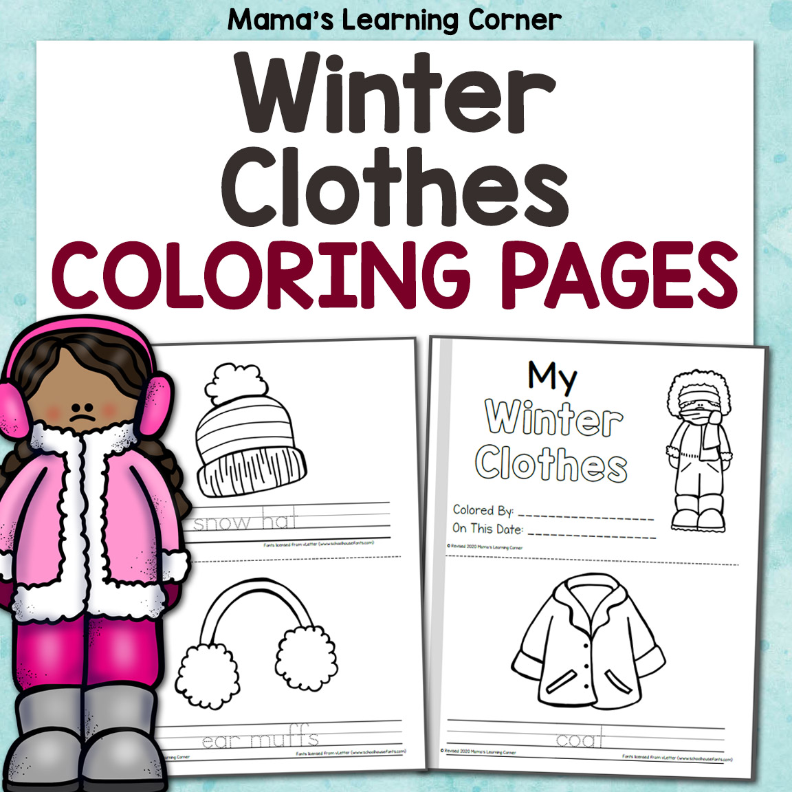 Winter Coloring Pages   My Winter Clothes