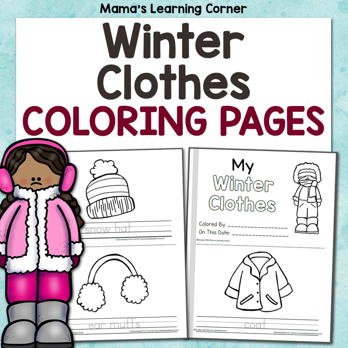 Winter Coloring Pages - My Winter Clothes - Mamas Learning Corner