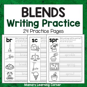Blends Writing Practice Worksheets - Mamas Learning Corner Blends Writing Practice Worksheets