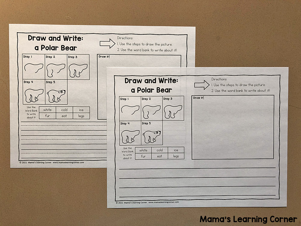 Winter Directed Draw and Write Worksheets 1
