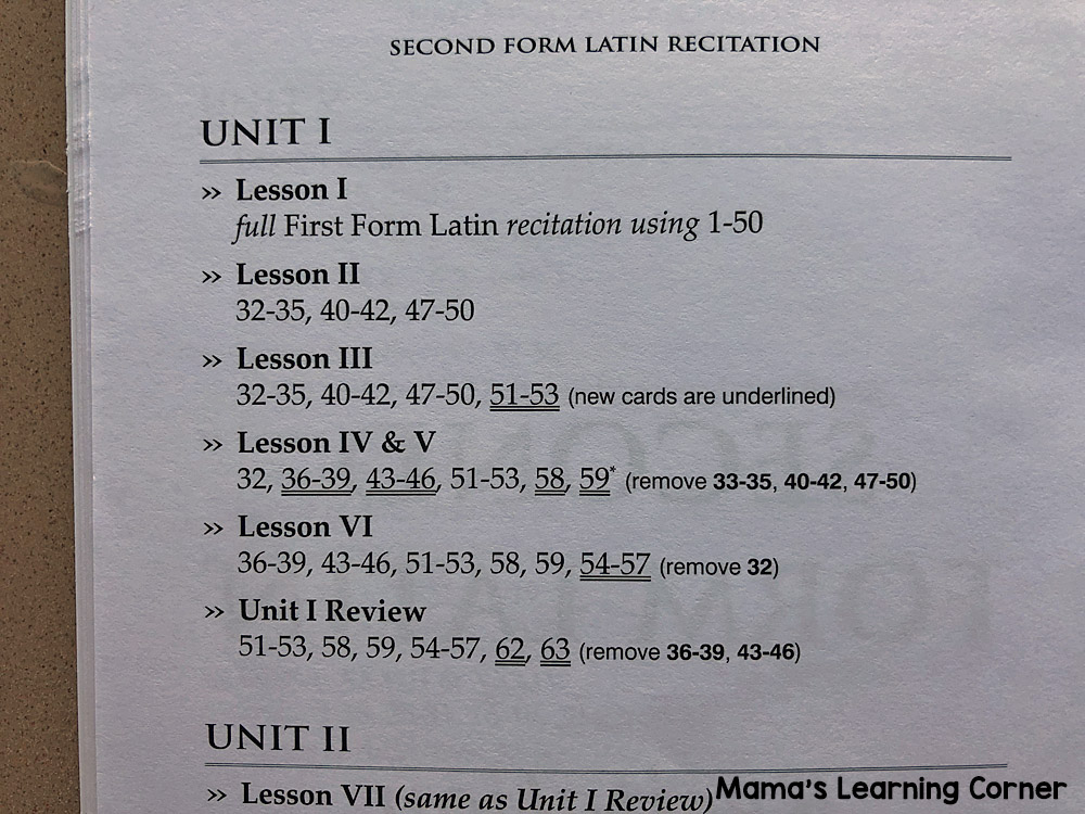 Latin Recitation Guide Second Form Latin