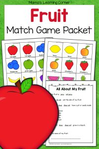 Fruit Match Game Printable