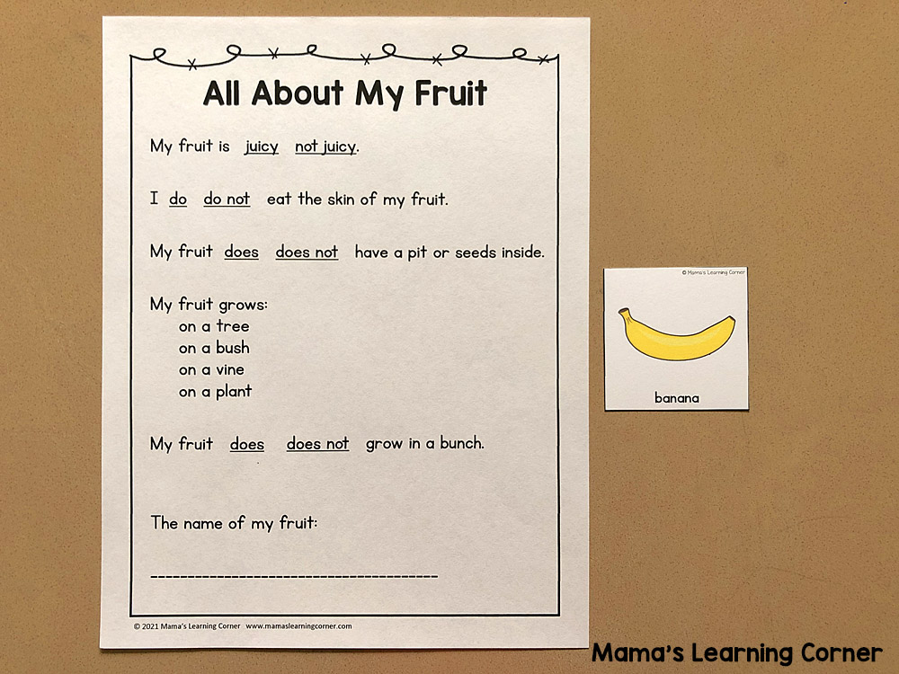 Free Printable Match Game Packet - Fruit Themed