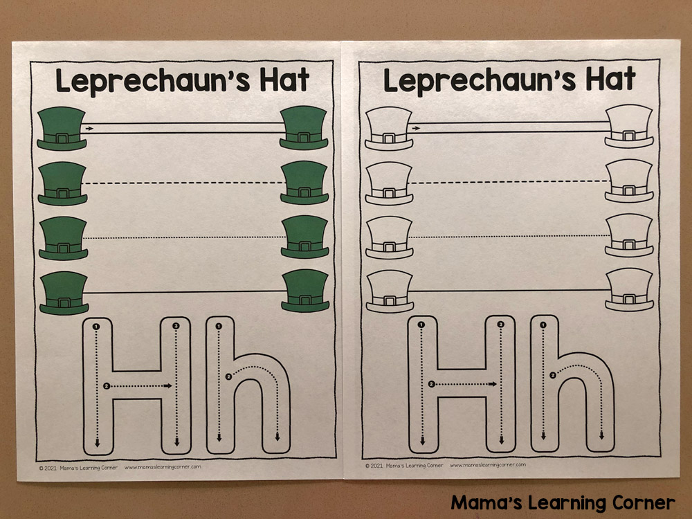 St. Patricks Day Tracing Lines Worksheets
