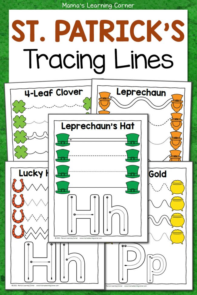 St. Patrick's Day Tracing Worksheets for Preschool