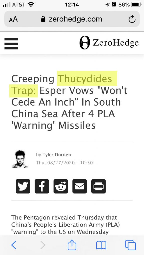Thucydides Trap Headline