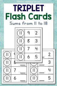 Printable Triplet Flash Cards