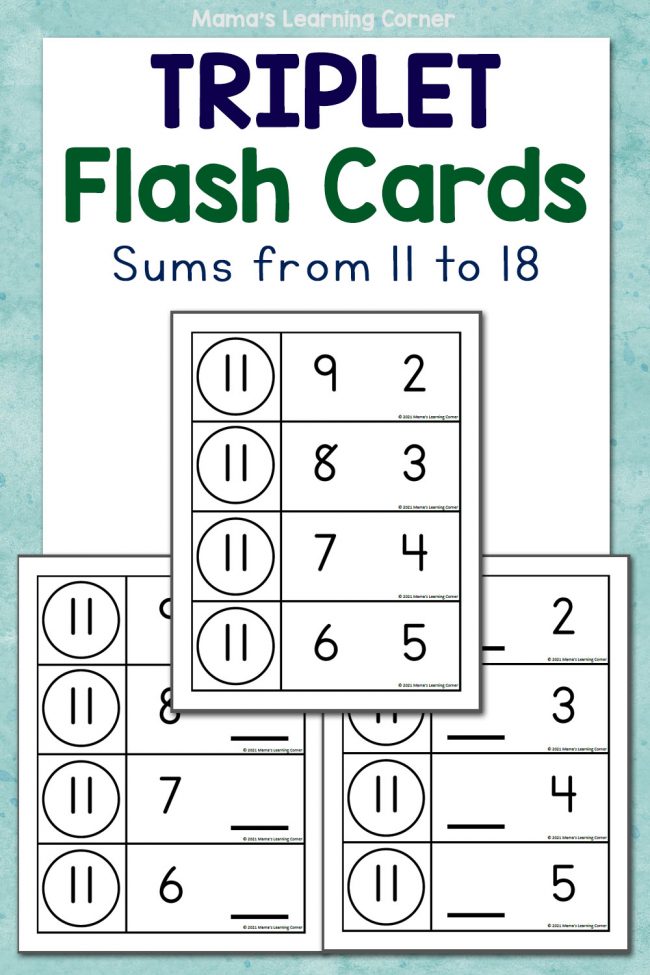 Printable Triplet Flash Cards