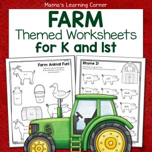 Farm Worksheets for Kindergarten and First Grade - Mamas Learning Corner Farm Worksheets for Kindergarten and First Grade