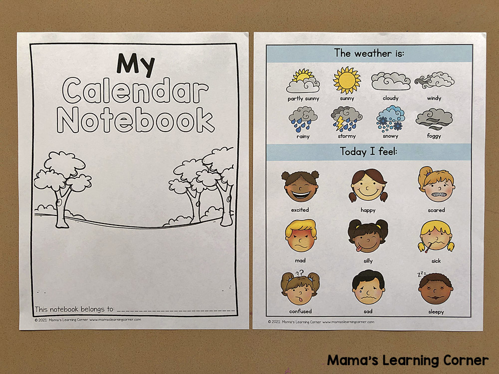 Daily Calendar Notebook for Preschool and Kindergarten Mamas Learning Daily Calendar Notebook for Preschool and Kindergarten Mamas Learning