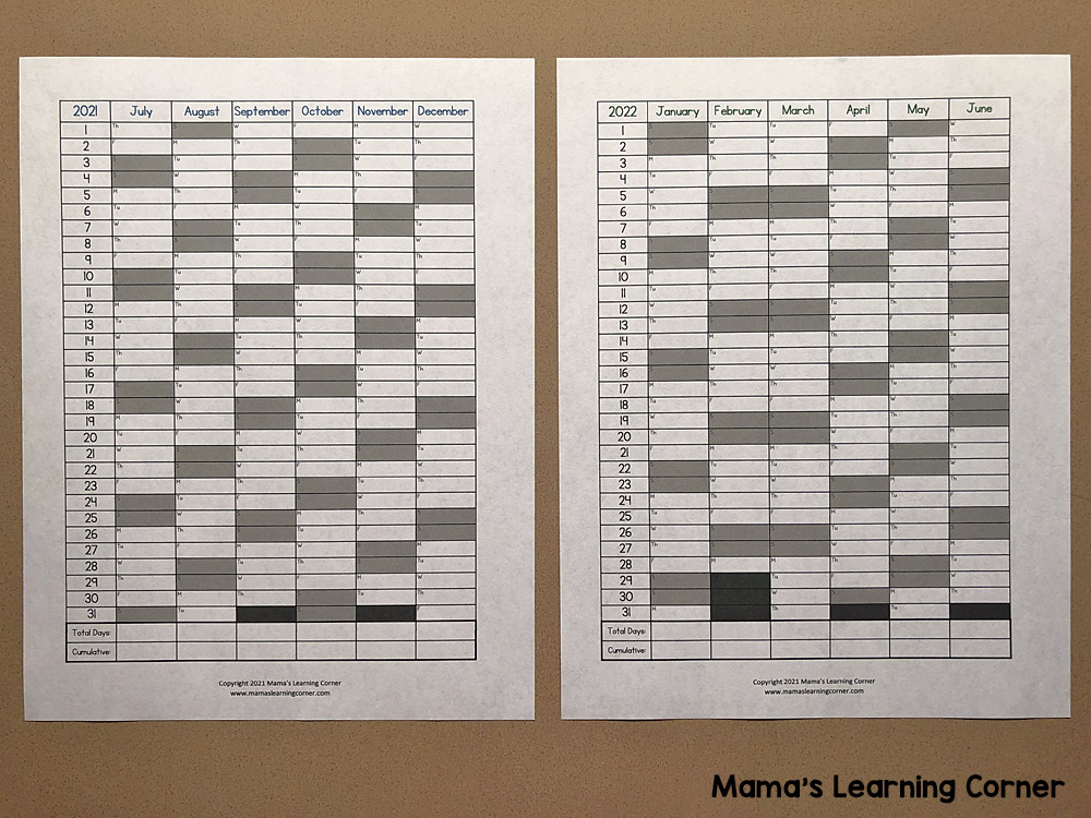 Homeschool Attendance Record 2021-2022 Front and Back - Mamas Learning Corner Homeschool Attendance Record 2021-2022 Front and Back