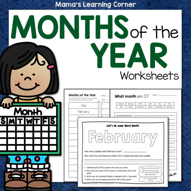 Months of the Year Worksheets - Mamas Learning Corner Months of the Year Worksheets