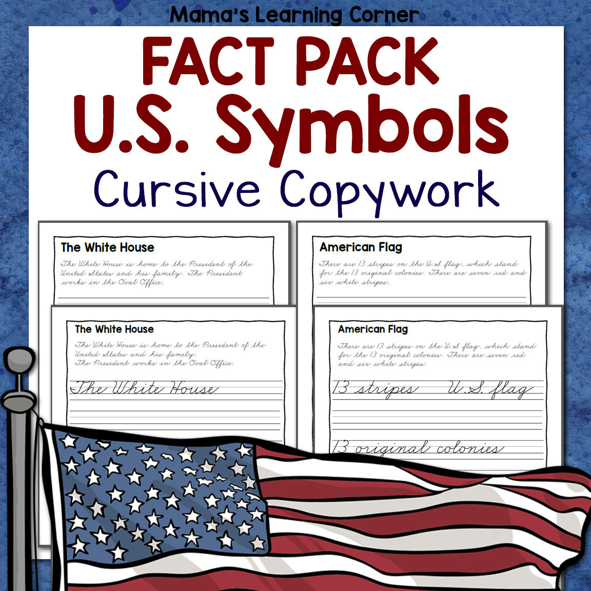 US Symbols Fact Pack Cursive Copywork